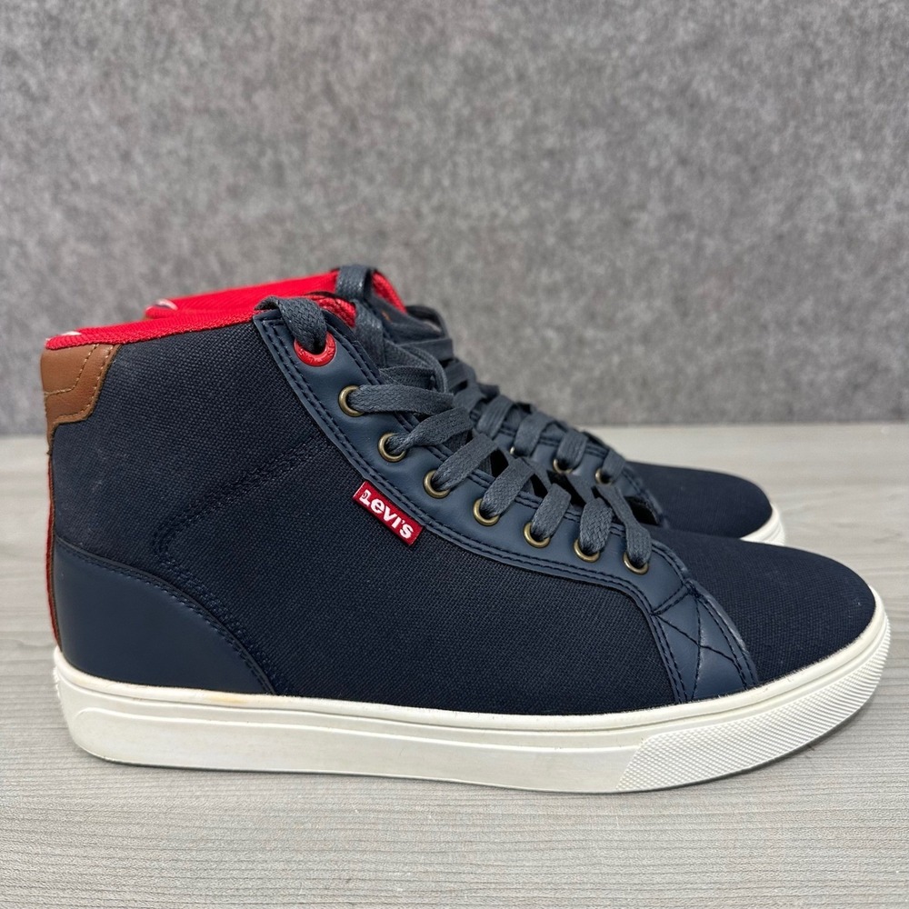 Levis Mens C Tech Navy Blue Red High Top Sneakers Shoes 51681845U Size 8